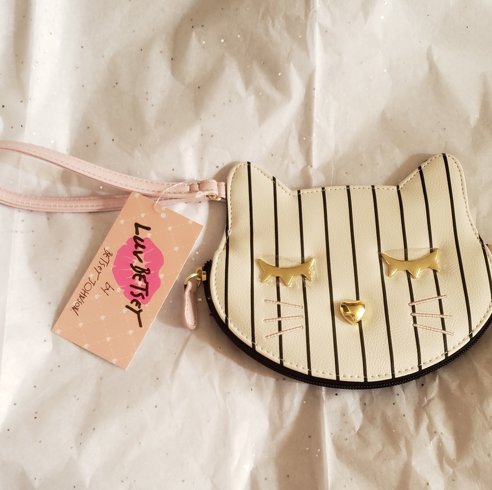 Betsey Johnson LUV BETSEY Cat Coin Purse Wristlet
